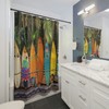 Tropical Hawaiian Surfboards Print Shower Curtain For Colorful Bathroom Decor, Waterproof & Washable