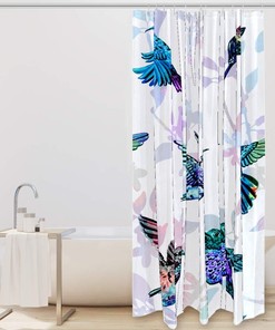 Tropical Hummingbird Shower Curtain Heavy Duty Waterproof Hotel Bathroom Curtain