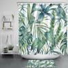Tropical Jungle Botanical Green Palm Leaf Shower Curtain for a Lush and Tropical Atmosphere