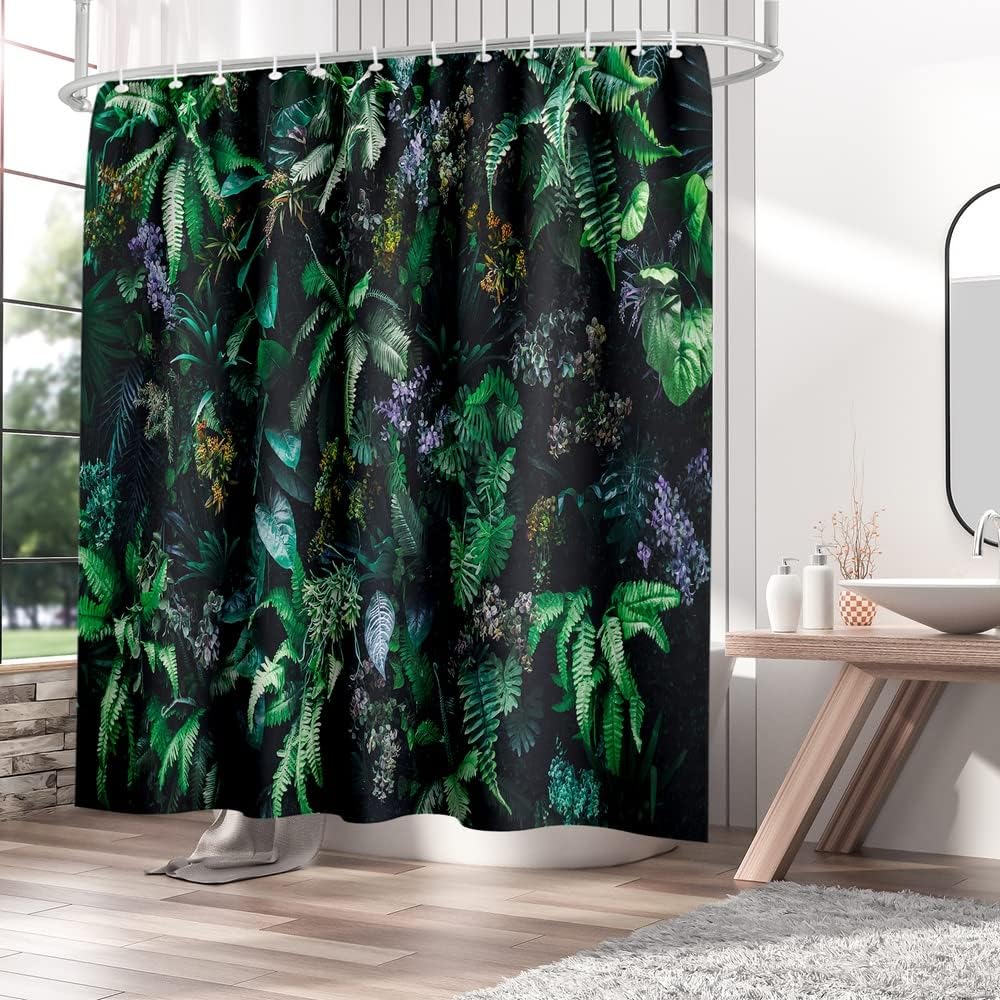 Tropical Jungle Forest Shower Curtain For Nature Lovers Bathroom Decor