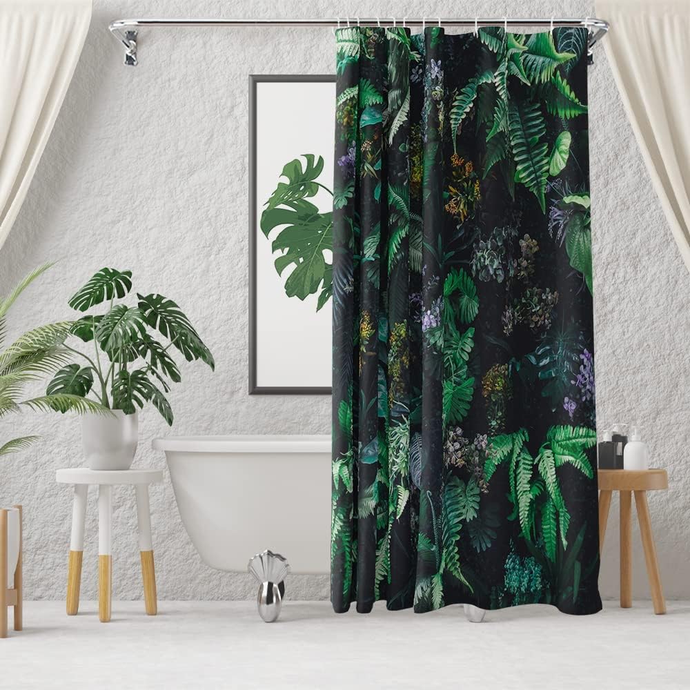 Tropical Jungle Forest Shower Curtain For Nature Lovers Bathroom Decor