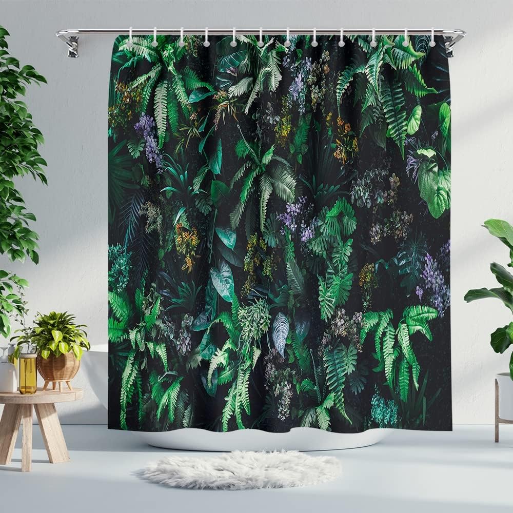 Tropical Jungle Forest Shower Curtain For Nature Lovers Bathroom Decor