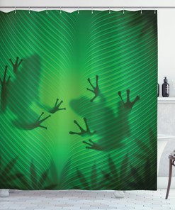 Tropical Jungle Frog Silhouette Shower Curtain - A Perfect Addition To Your Bathroom Decor