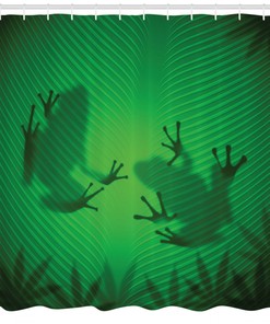 Tropical Jungle Frog Silhouette Shower Curtain - A Perfect Addition To Your Bathroom Decor