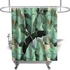 Tropical Jungle Green Banana Leaf Print Shower Curtain Palm Leaves Bathroom Decor Waterproof 