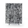 Tropical Jungle Monstera Leaves Floral Shower Curtain With Gray Ombre For Exotic Bathroom