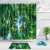 Tropical Jungle Palm Tree Landscape Vintage Shower Curtain Ideas Waterproof Washable