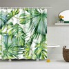 Tropical Jungle Plant Green Anti-Mould Fabric Shower Curtain for Bathroom