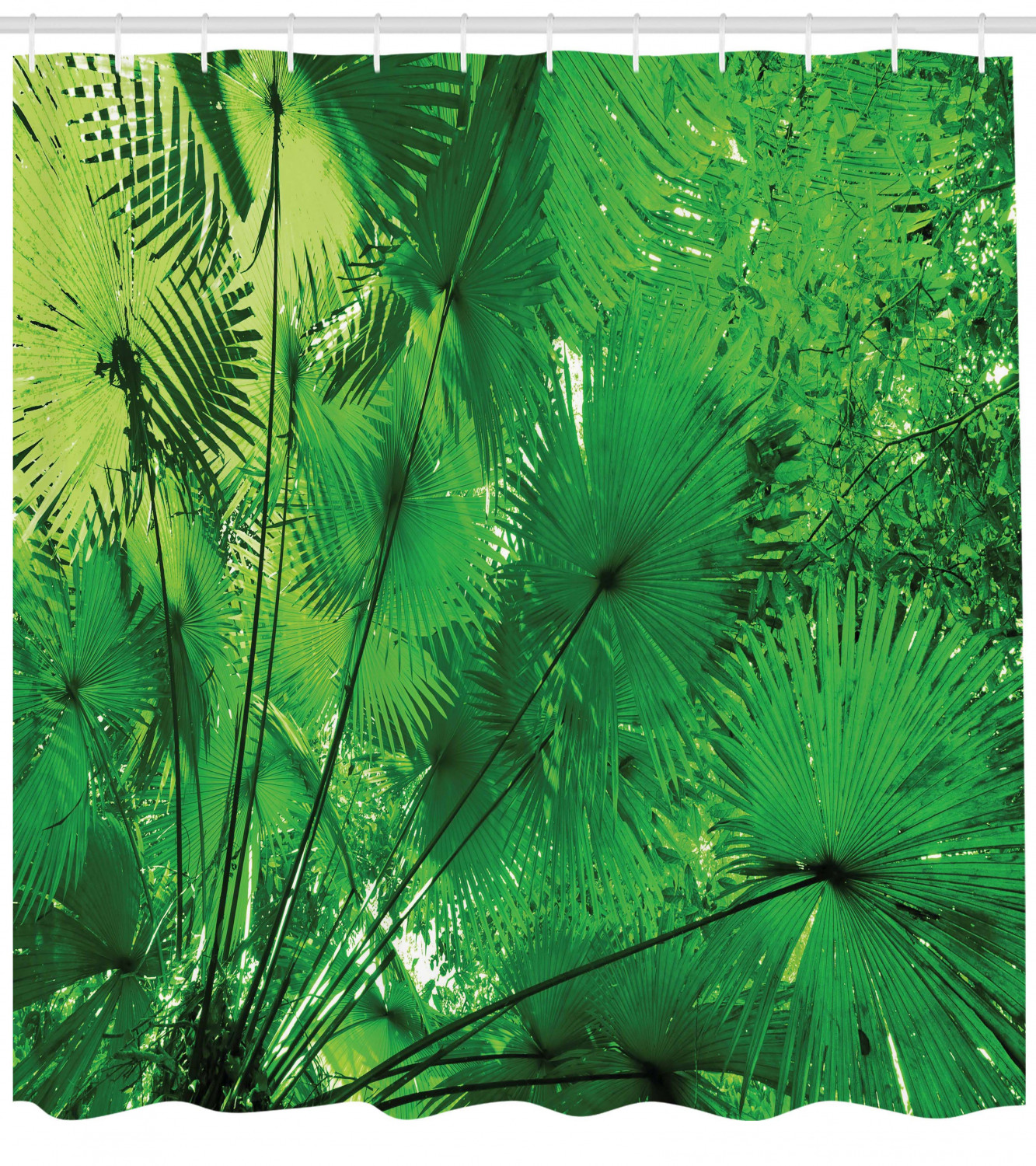 Tropical Jungle Plants Shower Curtain for Lush Bathroom Decor