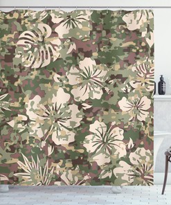 Tropical Jungle Print Aloha Hawaiian Shower Curtain For Bathroom