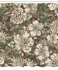 Tropical Jungle Print Aloha Hawaiian Shower Curtain For Bathroom