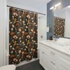 Tropical Jungle Shower Curtain - Black Bathroom Decor With Green Banana Leaf Plant Design