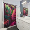 Tropical Jungle Shower Curtain With Vibrant Plant Prints