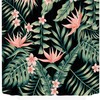 Tropical Leaf Boho Green Palm Monstera Leaves Pink Flower Floral Hawaii Botanical Hibiscus Plumeria