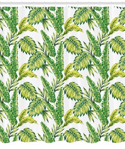 Tropical Leaf Pattern Shower Curtain for Nature-Inspired Bathroom Decor