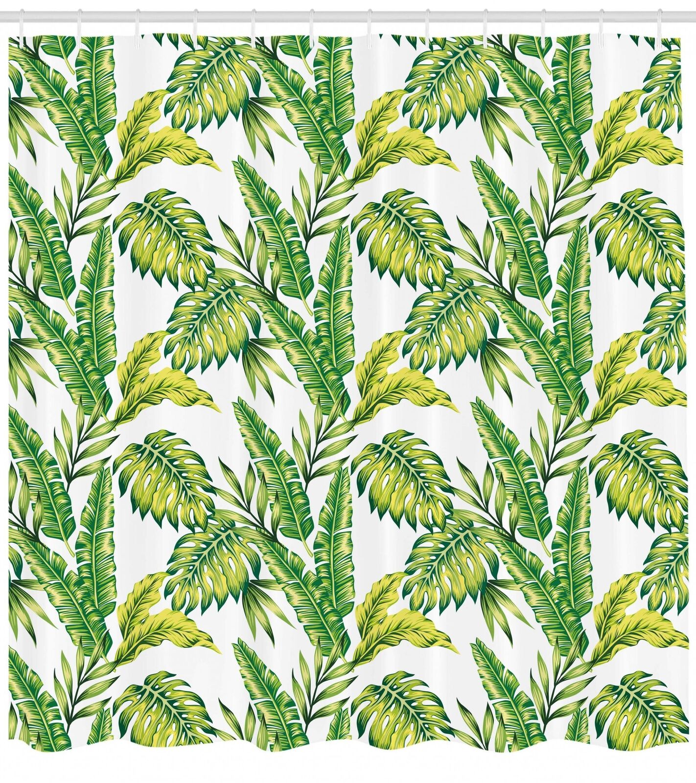 Tropical Leaf Pattern Shower Curtain for Nature-Inspired Bathroom Decor