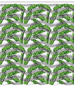 Tropical Leaf Pattern Shower Curtain for Nature-Inspired Bathroom Decor