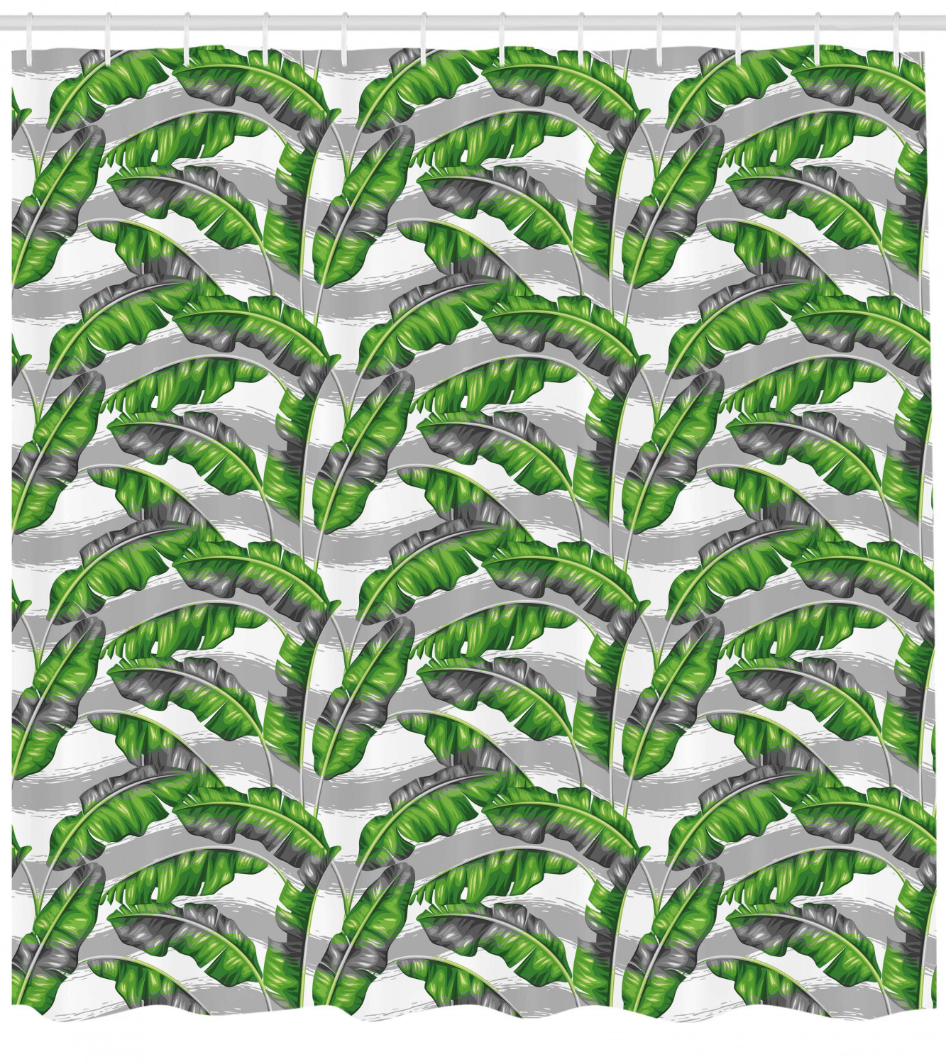 Tropical Leaf Pattern Shower Curtain for Nature-Inspired Bathroom Decor