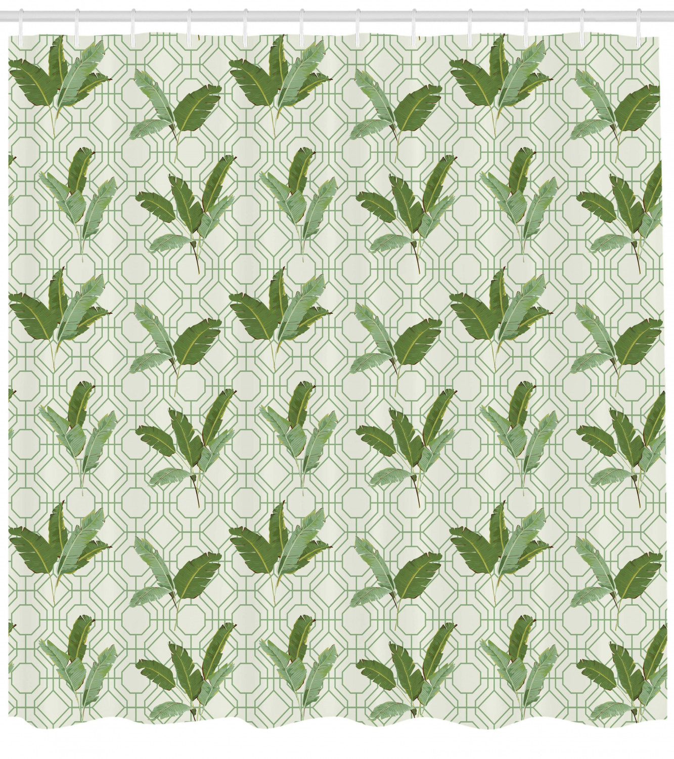 Tropical Leaf Pattern Shower Curtain for Nature-Inspired Bathroom Decor