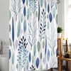 Tropical Leaf & Plant Shower Curtain, Floral Shower Curtain, Jungle Bathroom Waterproof Fabric Curtain 