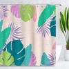 Tropical Leaf Shower Curtain For Botanical-Themed Bathroom