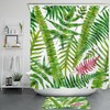 Tropical Leaf Shower Curtain - Watercolor Green Palm Leaves Bathroom Accessory