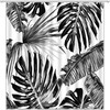 Tropical Leaf Shower Curtain With Black And White Silhouette Design, Ideal Bathroom Decor In Modern Minimalist Style
