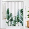 Tropical Leaf Shower Curtain for Bathroom- White and Odorless Accessory for Bathtubs and Showers