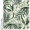 Tropical Leaf and Green Palm Print Shower Curtain for Bathroom Decor
