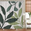 Tropical Leaves Botanical Print Shower Curtain for Simple Minimalist Bathroom Decor by Riyidecor