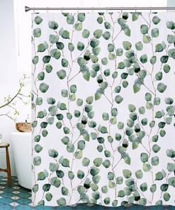 Tropical Leaves Green Clean Eucalyptus Shower Curtain For Refreshing Bathroom Decor
