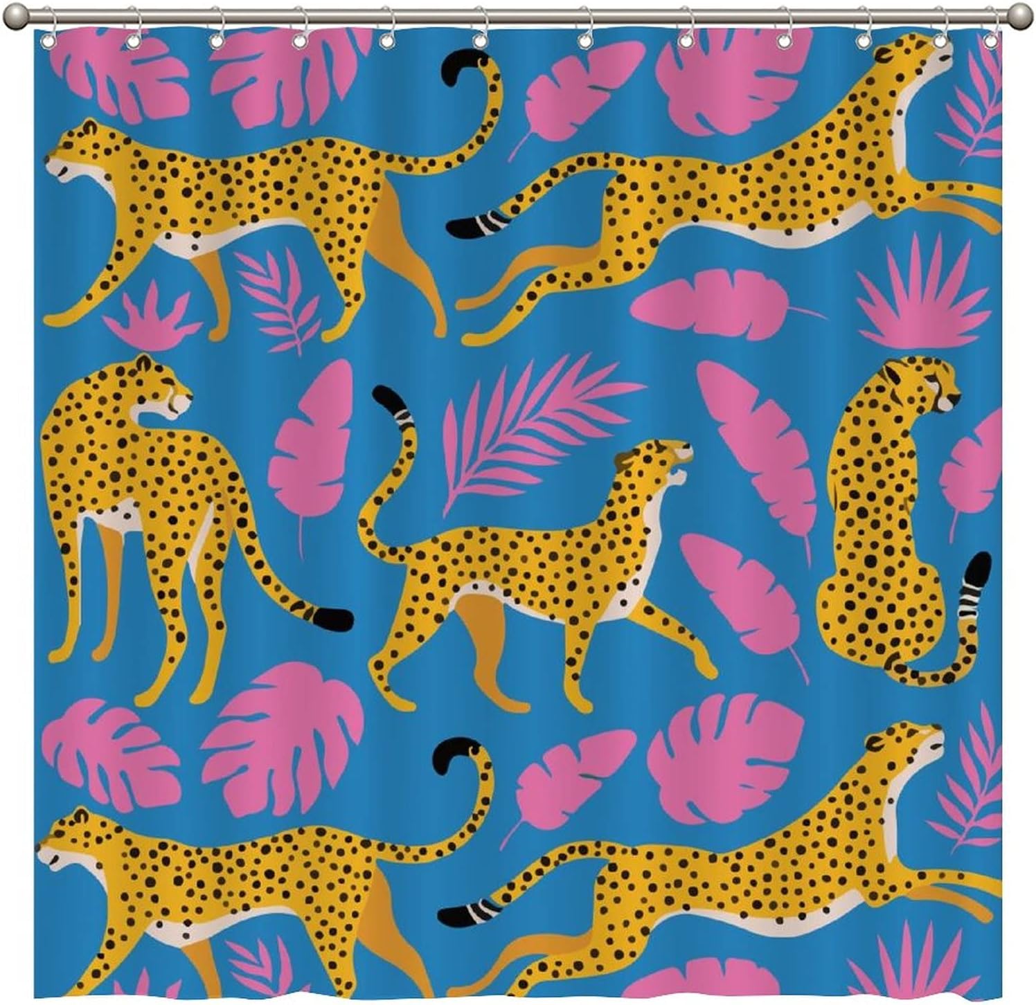 Tropical Leaves Print Shower Curtain - Custom Durable Fabric