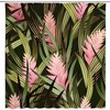 Tropical Leaves Print Shower Curtain with Jungle Leaf and Palm Tree Design for Bathroom Decor