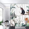 Tropical Leaves Shower Curtain For Bathroom Decor, Wild Animal Jungle Elephant Shower Curtain For Nature Lovers