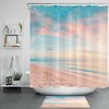 Tropical Leaves Shower Curtain With Palm Trees And Quotes