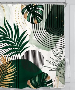 Tropical Leaves Shower Curtain for a Refreshing Bathroom