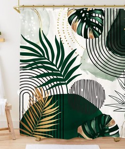 Tropical Leaves Shower Curtain for a Refreshing Bathroom