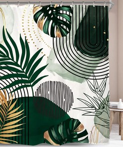 Tropical Leaves Shower Curtain for a Refreshing Bathroom