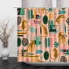 Tropical Leopard Palm Leaves Shower Curtain, Summertime Bathroom Decor