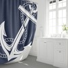 Tropical Nautical Shower Curtain with Navy Anchor Print for Your Bathroom - Perfect for Boating Lovers