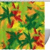 Tropical Palm Flower Leaf Fabric Shower Curtain for Bathroom Decor