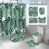 Tropical Palm Leaf Bathroom Shower Curtain Lid for Vintage Bathroom Shower Curtains 