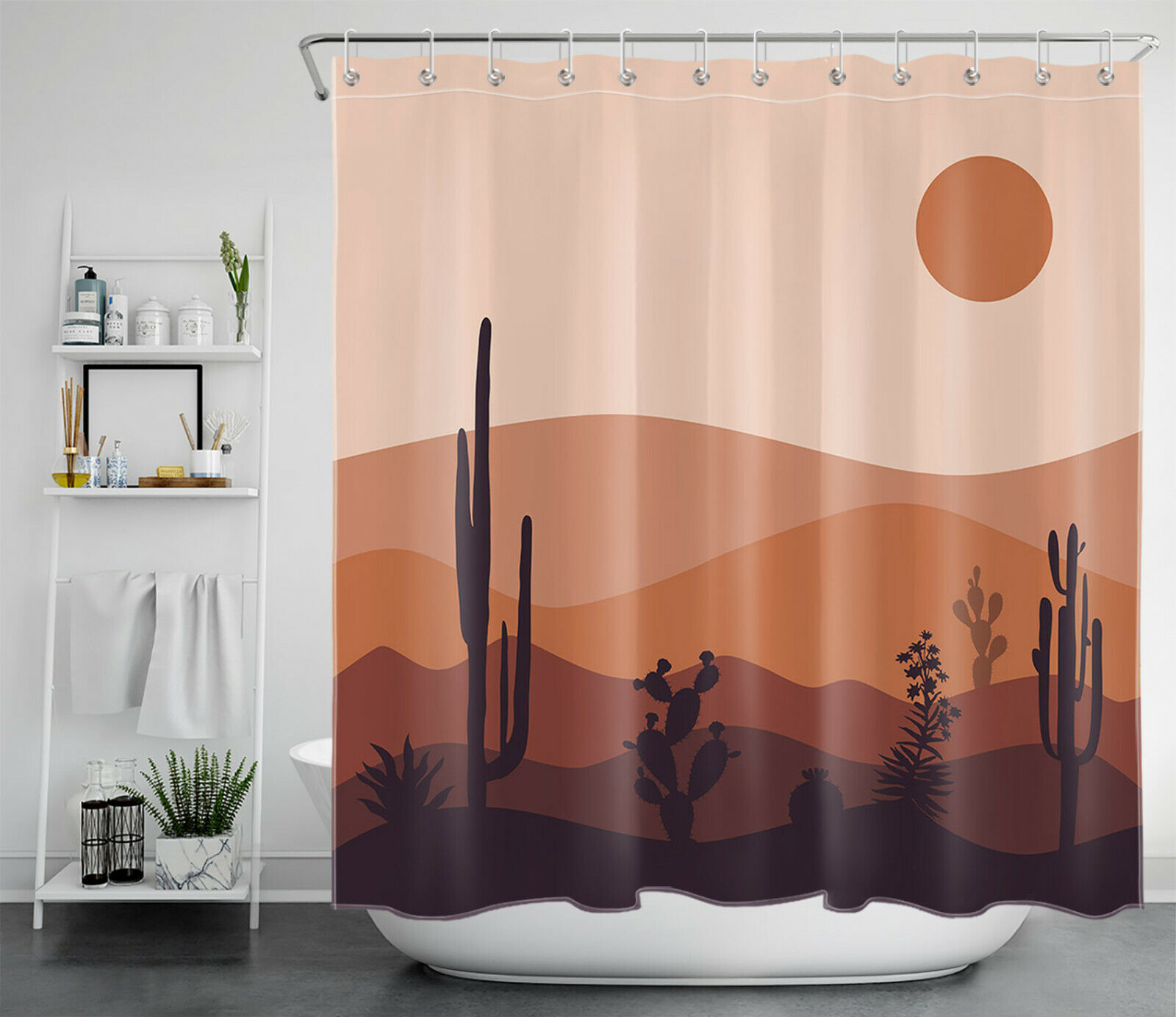 Tropical Palm Leaf Shower Curtain - Image 2