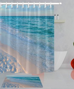 Tropical Palm Leaf Water-Repellent Curtain