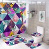 Tropical Palm Leaves Parrot Shower Curtain, Waterproof Bathroom Decor by Vantaso