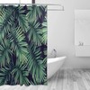 Tropical Palm Leaves Pattern Shower Curtain, Green Plant Bathroom Decor