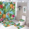 Tropical Palm Leaves Pineapple Shower Curtain, Waterproof Bathroom Decor by Vantaso