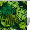 Tropical Palm Leaves Print Fabric Shower Curtain for Refreshing Bathroom Decor