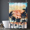 Tropical Palm Tree Shower Curtain, Sunset Beach Home Decor For Your Bathroom