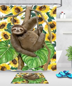 Tropical Paradise Shower Curtain With Palm Trees And Beach